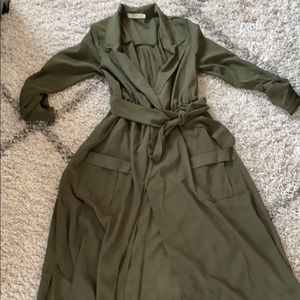 Long green sheer dress